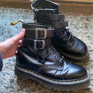 Doc Marten zip up buckle boots